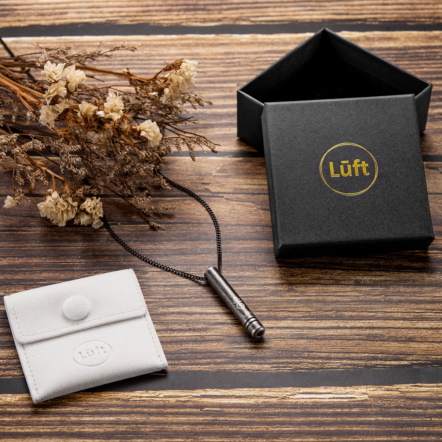 Lūft Anxiety and Quit Smoking Necklace - Slate Metal